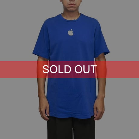 【USED】00'S APPLE EMBROIDERED T-SHIRT BLUE