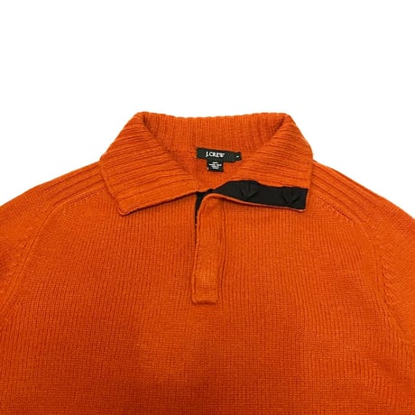 【USED】00's J.CREW HALF BUTTON HI-NECK PULLOVER KNIT SWEATER