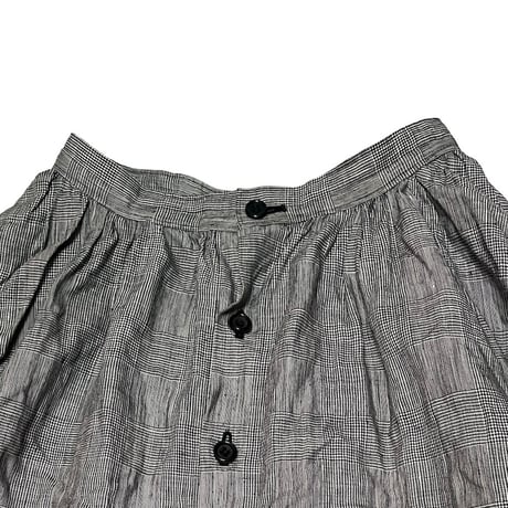 【USED】tricot COMME des GARCONS 1990 GLEN CHECK CREASED SKIRT