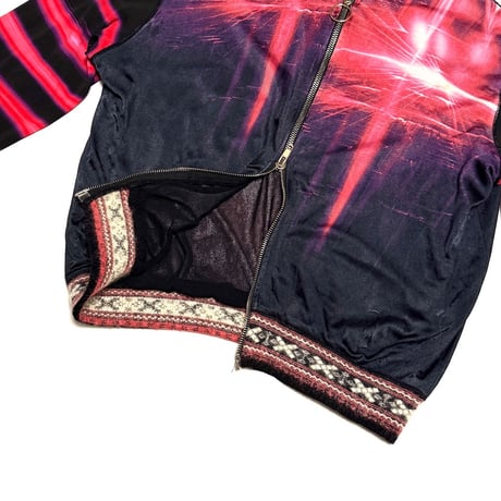【USED】00's Jean Paul GAULTIER SOLEIL Space Graphic Hybrid Zip Jacket