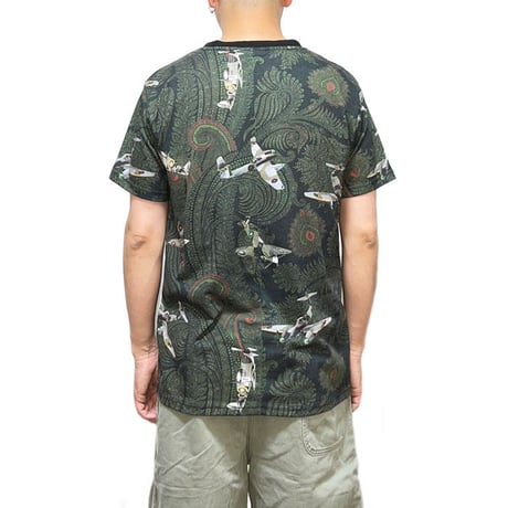 【USED】GIVENCHY 2012 SS PRE PAISLEY × MILITARY AIRCRAFT T-SHIRT