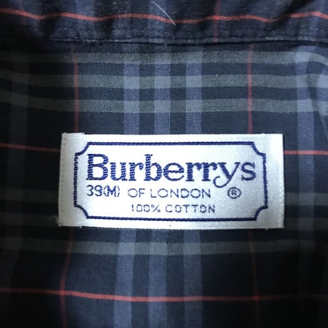 【USED】90'S BURBERRYS CHECK S/S SHIRT NAVY