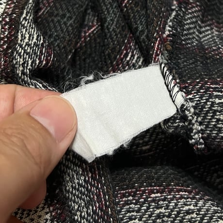 【USED】80's-90's OLD STUSSY JACQUARD BORDER POCKET S/S T-SHIRT