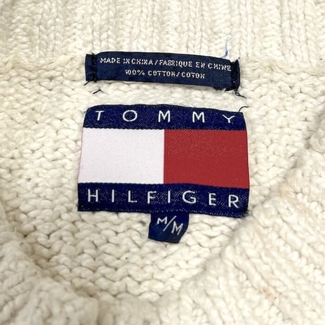 【USED】90'S TOMMY HILFIGER EAGLE COTTON KNIT SWEATER