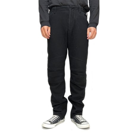 【DEAD STOCK】HELMUT LANG 1998 AW BLACK BOILED WOOL  BIKER PANTS