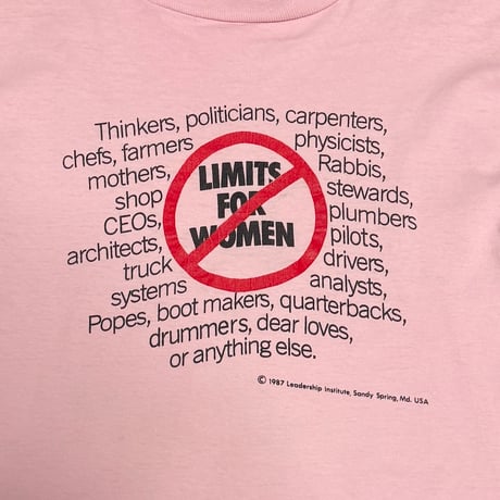 【USED】80's "No" Limits for Women Baby Pink Long Sleeve T-shirt