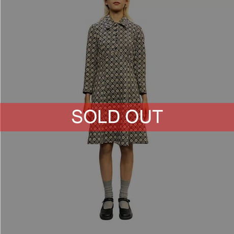 【USED】70'S RETRO FLOWER JACQUARD DRESS