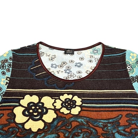 【USED】00s isabal D. Y2K FLOWER PATTERN KNIT TOP
