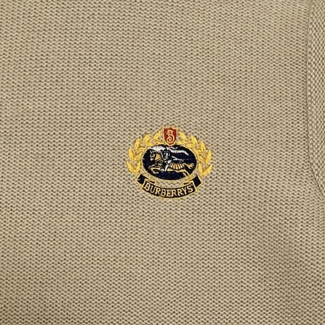 【USED】90'S BURBERRYS MERINO WOOL KNIT SWEATER BEIGE