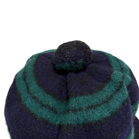 【USED】90's Robert Mackie Black Watch Wool Casquette with Pom Pom