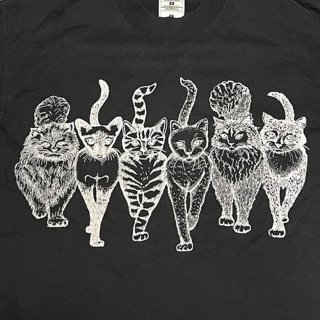 【USED】90'S 6CATS T-SHIRT BLACK