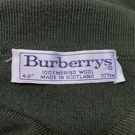 【USED】90'S BURBERRYS PURE WOOL L/S POLO SHIRT