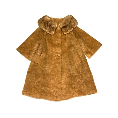 【USED】60'S Berroco’s Curlinda Loomed By Stanley MINK COLLAR COAT