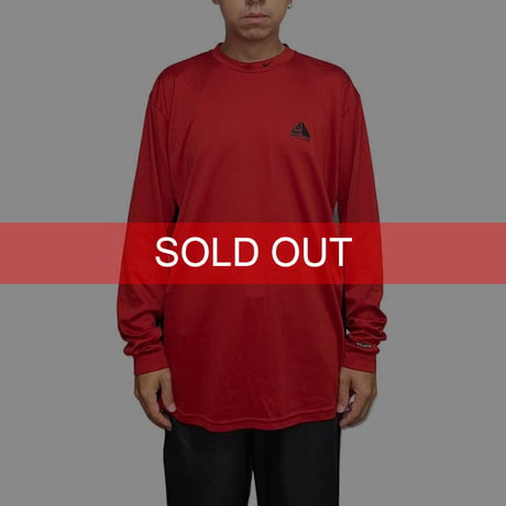 【USED】90'S NIKE ACG NECK SWOOSH L/S TOP RED