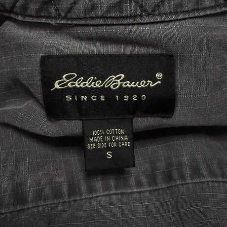 【USED】00's Eddie Bauer 3-POCKET RIPSTOP ZIP SHIRT