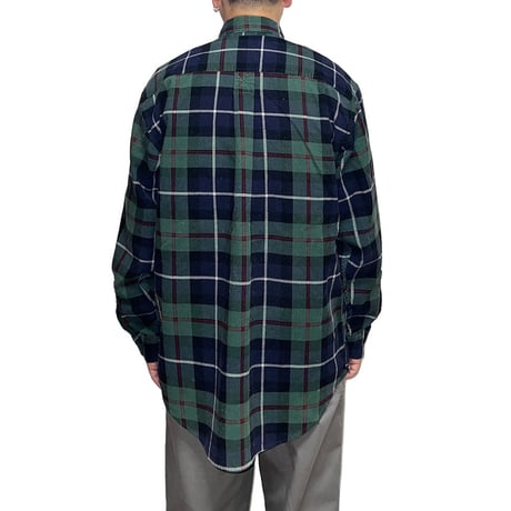 【USED】90's L.L.Bean CRDUROY PLAD B.D SHIRT