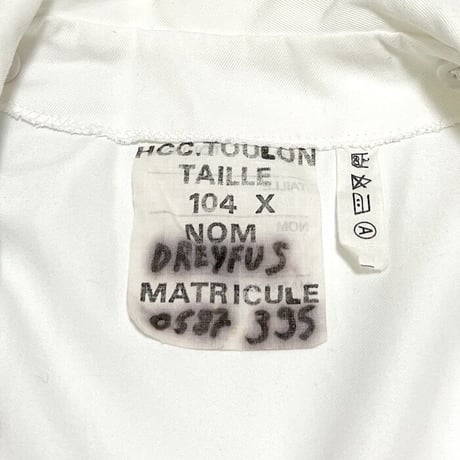 【USED】80'S FRENCH NAVY SAILOR UNIFORM SHIRT WHITE