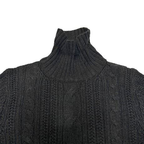 【USED】90's-00's L.L.Bean HIGH-NECK CABLE×RIB KNIT SWEATER