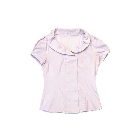 【USED】00's miss ORO GRID CHECK S/S BLOUSE