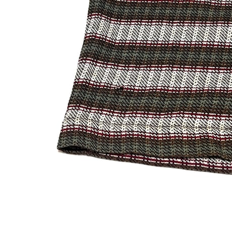 【USED】80's-90's OLD STUSSY JACQUARD BORDER POCKET S/S T-SHIRT