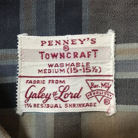 【USED】50-60'S PENNEY'S TOWNCRAFT CHECK SHIRT
