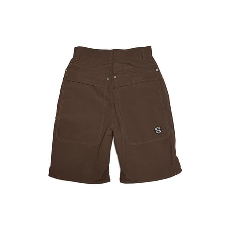 【DEAD STOCK】90's SIMS Snowboards Wide Tech Shorts Brown