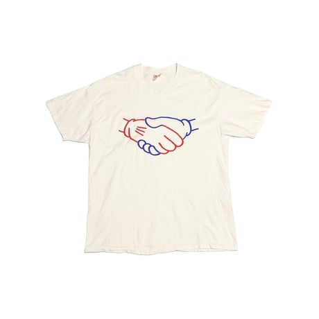 【USED】90's SANMAR and Hanes As Friends and Partners HANDSHAKE T-SHIRT