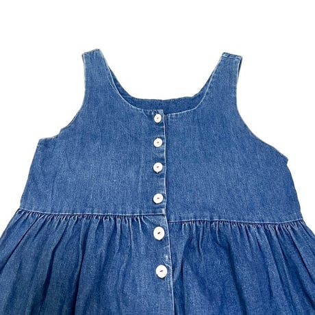 【USED】80'S JEANETTE DENIM STRAP TUNIC DRESS