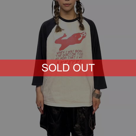 【USED】90's-00's A KEEPER GRAPHIC RAGLAN T-SHIRT