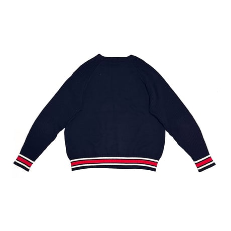 【USED】00's Sergio Tacchini Line-Rib Sports Knit with Shoulder Zip