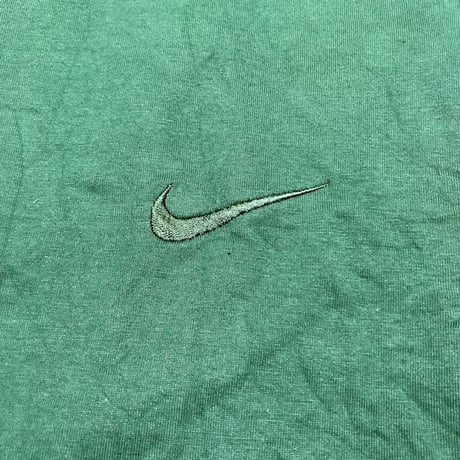【USED】90'S NIKE SWOOSH ONE POINT T-SHIRT GREEN