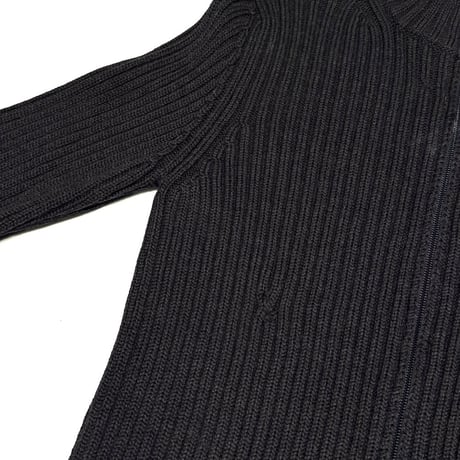 【USED】00's PRADA Ribbed Wool Drivers Knit Zip-Up