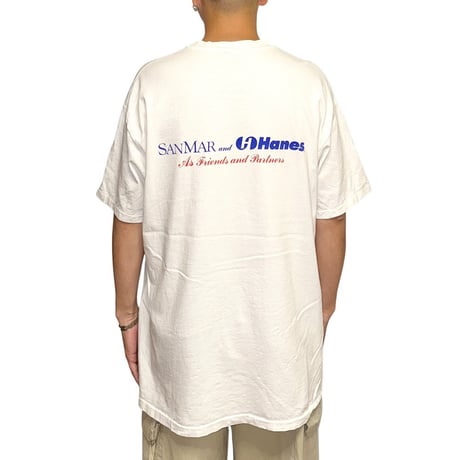 【USED】90's SANMAR and Hanes As Friends and Partners HANDSHAKE T-SHIRT