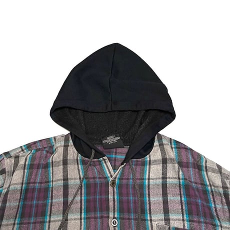 【USED】90'S STREET CULTURE CHECK SHIRT with HOOD