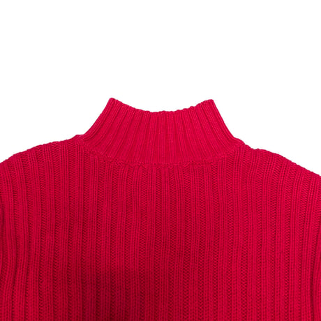【USED】90's OLD GAP HI-NECK RIB KNIT SWEATER RED