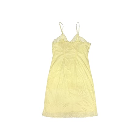 【USED】60's Perlon LINGERIE SLIP DRESS LEMON YELLOW
