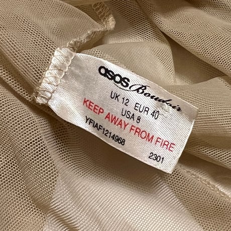 【USED】2010's ASOS Boudoir LINGERIE MINI DRESS