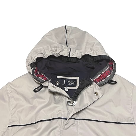 【USED】00's ARMANI JEANS LIGHT SHELL HOODED ZIP JACKET