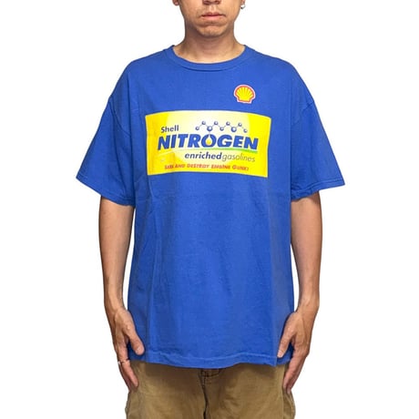 【USED】00's Shell NITROGEN Promo T-shirt Blue