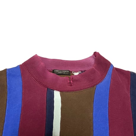 【USED】00's COMME des GARCONS HOMME PLUS STRIPE PATCHWORK SWEATSHIRT