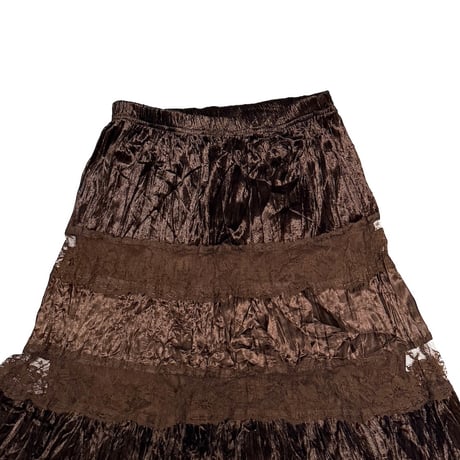 【USED】00's KY Creation Tiered Lace Midi Skirt