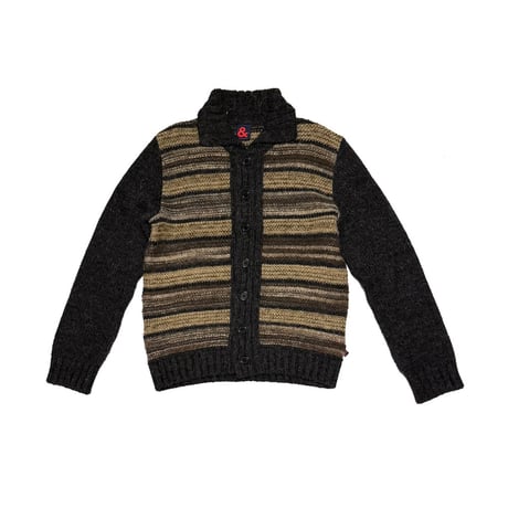 【USED】00's & DOLCE&GABBANA BORDER COLLARED KNIT CARDIGAN