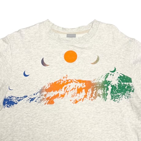 【USED】00's NIKE "One Faith" Cosmic Mountain Sweatshirt with Fade & Damaged Rib