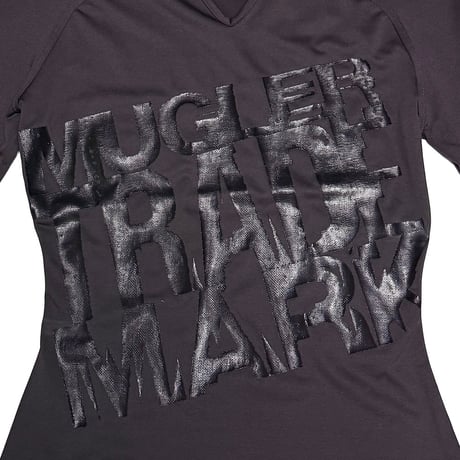 【USED】90's MTM by Mugler Trademark Rubber Print Stretch Top