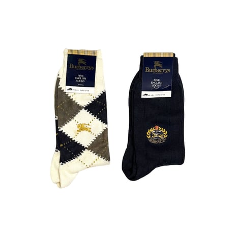 【DEAD STOCK】80's Burberrys SOCKS 2P SET