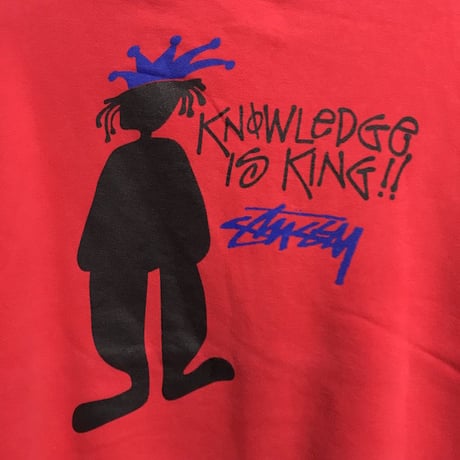 【USED】90'S STUSSY SWEATSHIRT "KNOWLEDGE IS KING"