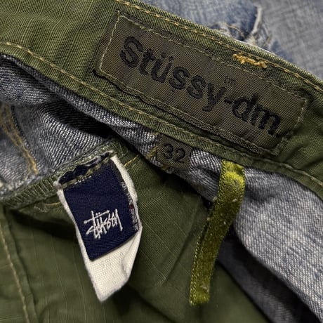 【USED】90's-00's STUSSY-dm. Vintage Faded Denim Pants