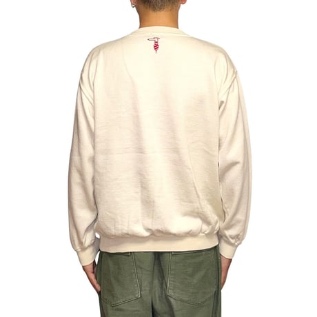 【USED】80's-90's TRUSSARDI Craftsmen Photo Graphic Sweatshirt