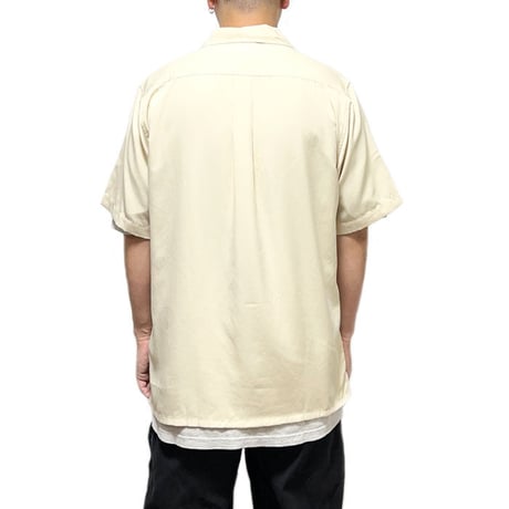 【DEAD STOCK】00'S OAKLEY OPEN COLLAR SHIRT BEIGE