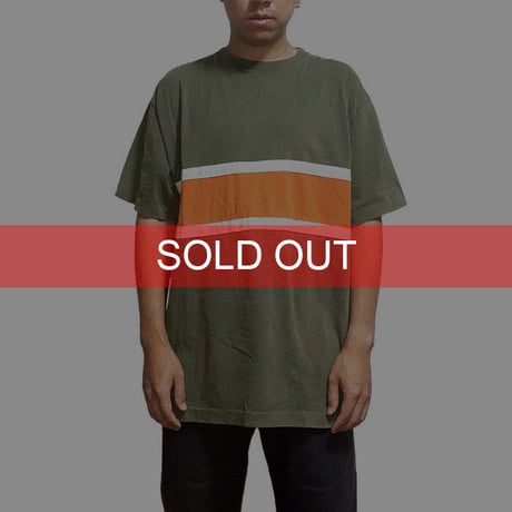 【USED】90'S STUSSY SWITCHING LINE T-SHIRT